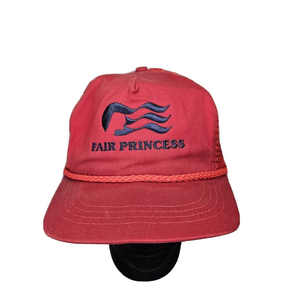 Vintage Fair Princess Cruise Red Snapback Hat California Headwear Made in USA